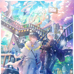 This is a pixiv picture whose title is 【After the Rain】 5th Anniversary.