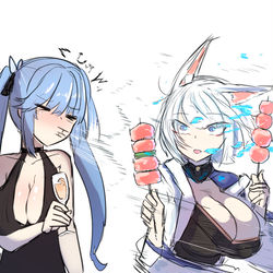 This is a pixiv picture whose title is エセックスのくしゃみで炎が消された加賀さん.