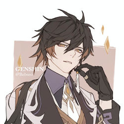 This is a pixiv picture whose title is 🧡💙.