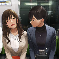 This is a pixiv picture whose title is 仕事終わりの先輩と後輩.