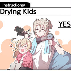 This is a pixiv picture whose title is Drying Kids.