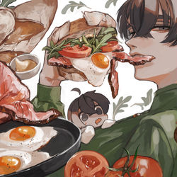 This is a pixiv picture whose title is ごちそう.