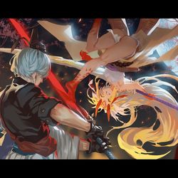 This is a pixiv picture whose title is 茨木x渡邊綱.