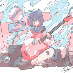 This is a pixiv picture whose title is 「炭酸系ベース女子🎸」.