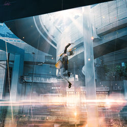 This is a pixiv picture whose title is 空に繋がる.