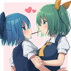 This is a pixiv picture whose title is 大チルのポッキーゲーム.