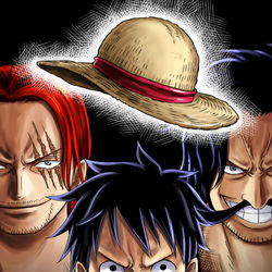 This is a pixiv picture whose title is 【祝☆1000話】受け継がれる麦わら.
