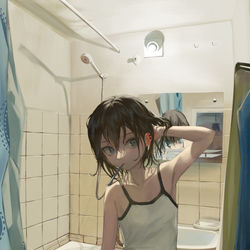 This is a pixiv picture whose title is 湿.