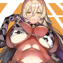 This is a pixiv picture whose title is おニュイ（牛柄ビキニ）.