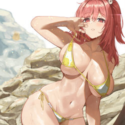 This is a pixiv picture whose title is DOAほのかのアズレン水着スキン.