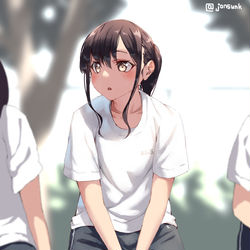 This is a pixiv picture whose title is 座り方がかわいい子.