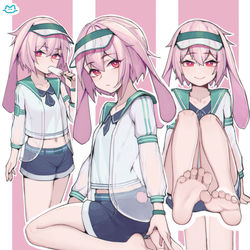 This is a pixiv picture whose title is 粉兔兔.