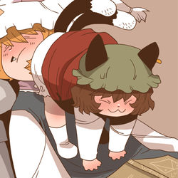 This is a pixiv picture whose title is 藍様に猫的愛情を示す橙.