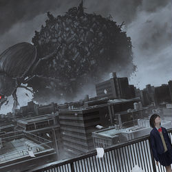 This is a pixiv picture whose title is クソみたいな世界.