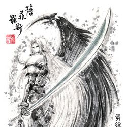 This is a pixiv picture whose title is 【極道畫師】薩菲羅斯.