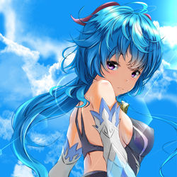 This is a pixiv picture whose title is 甘雨×競泳水着.