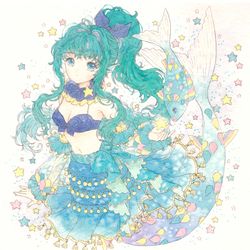 This is a pixiv picture whose title is 魚座の女の子.