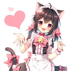 This is a pixiv picture whose title is 猫耳メイドちゃん.