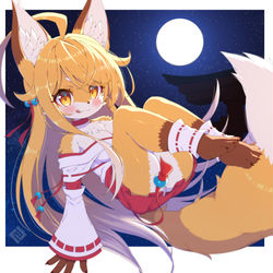 This is a pixiv picture whose title is きつね巫女ちゃん.