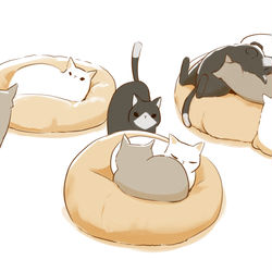 This is a pixiv picture whose title is ドーナッツベッド.