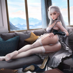 This is a pixiv picture whose title is Belfast Azur Lane.