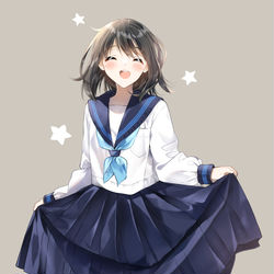 This is a pixiv picture whose title is 高知南高校の制服を着た子.