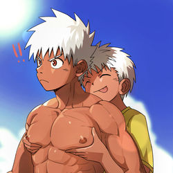 This is a pixiv picture whose title is 兄さんのおっぱい.