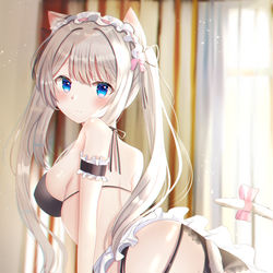 This is a pixiv picture whose title is 猫耳メイド.