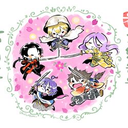 This is a pixiv picture whose title is 祝～刀剣乱舞六周年～.