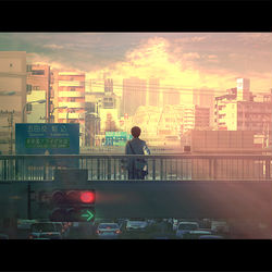 This is a pixiv picture whose title is 景色だった街.