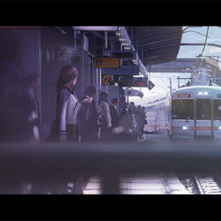 This is a pixiv picture whose title is 花舞う遠き日.