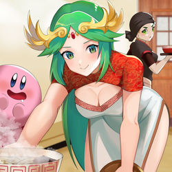 This is a pixiv picture whose title is ミェンミェンのラーメン屋を手伝うパルテナ様.