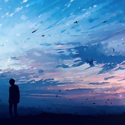This is a pixiv picture whose title is 遥か.