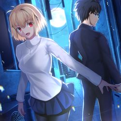 This is a pixiv picture whose title is 今夜はこんなにも　月が、綺麗―だ―.