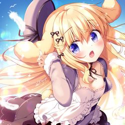 This is a pixiv picture whose title is わわっ！風つよーいっ🍃.