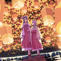 This is a pixiv picture whose title is 天灯の中で.