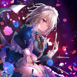 This is a pixiv picture whose title is 咲夜.