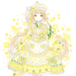 This is a pixiv picture whose title is 柚子のイメージの女の子.