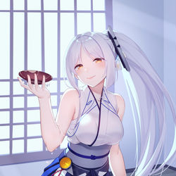 This is a pixiv picture whose title is 战舰少女R 加贺同人.