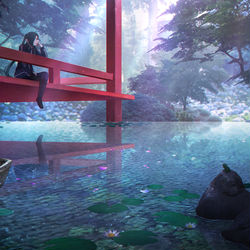 This is a pixiv picture whose title is 翠雨.