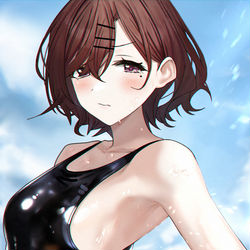 This is a pixiv picture whose title is エナメルスク水樋口円香.
