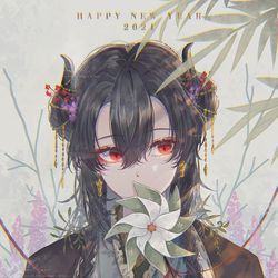 This is a pixiv picture whose title is 2021.