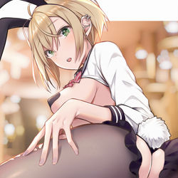 This is a pixiv picture whose title is 逆バニーcafe　後輩ちゃん.