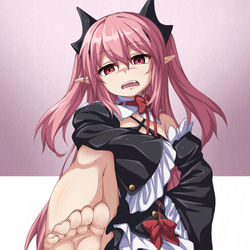 This is a pixiv picture whose title is 素足で踏んでくれるクルル様も愛おしい。.