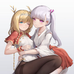 This is a pixiv picture whose title is 月讀&伊登.