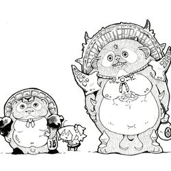 This is a pixiv picture whose title is 信楽ゴーレム.