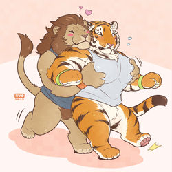 This is a pixiv picture whose title is デフォルメ獅子虎.