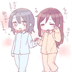 This is a pixiv picture whose title is 朝のあだしま.