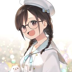 This is a pixiv picture whose title is 猫雪だるまと花鋏キョウちゃん.