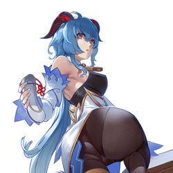 This is a pixiv picture whose title is 足裏みたいって言ったら困惑しながら見せてくれる甘雨ちゃん.